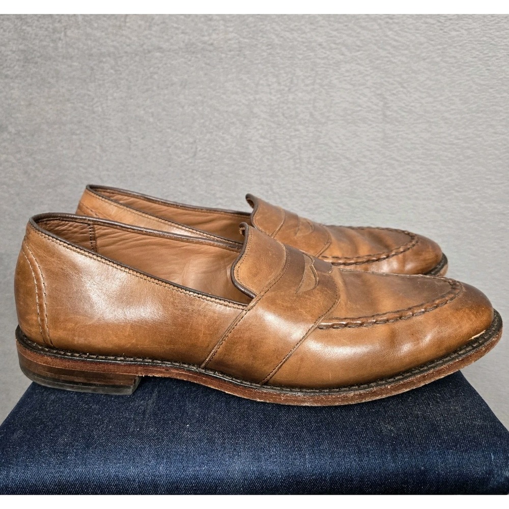 Allen Edmonds Randolph Penny Loafer Brown Leather Shoes Bench Welt Oxford Sz 10D